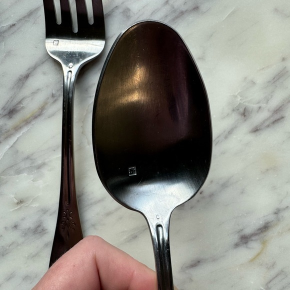 Vintage (VTG) set of 3 Sabatier china buffet serving utensils - Picture 10 of 13